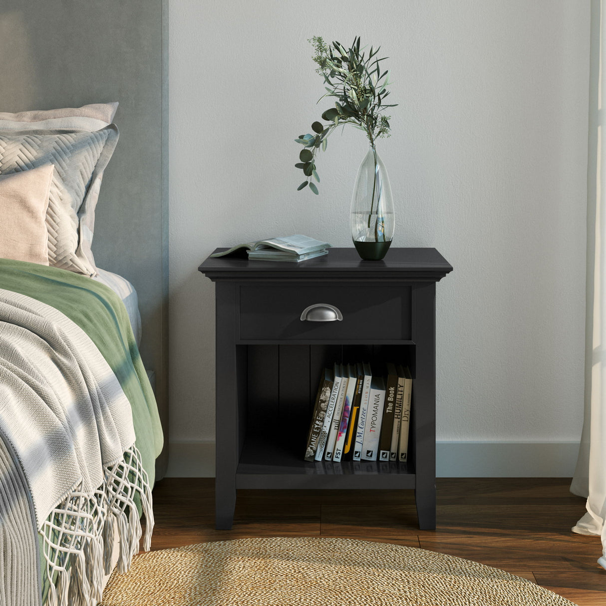 Acadian - Bedside Table, Handcrafted by Simpli-Home | Bel Furniture
