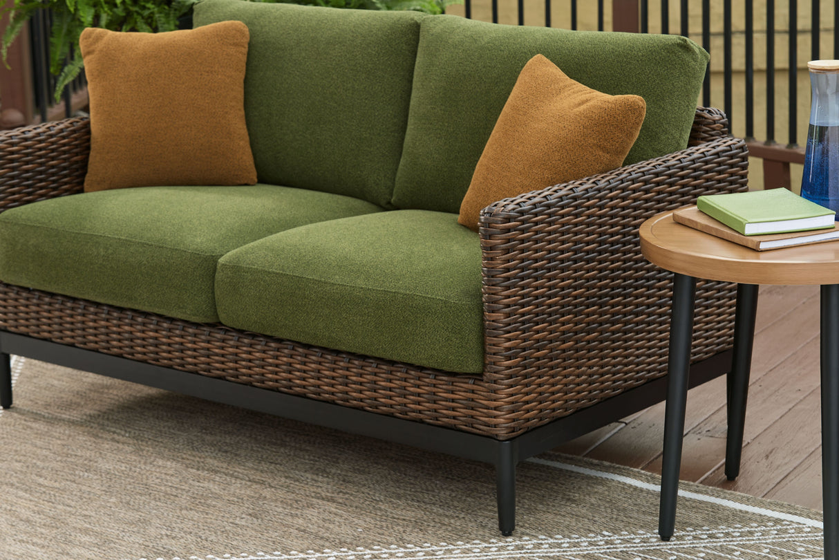 Horizon Hall - Brown / Green - Loveseat With Cushion by Signature Design by Ashley® | Bel Furniture