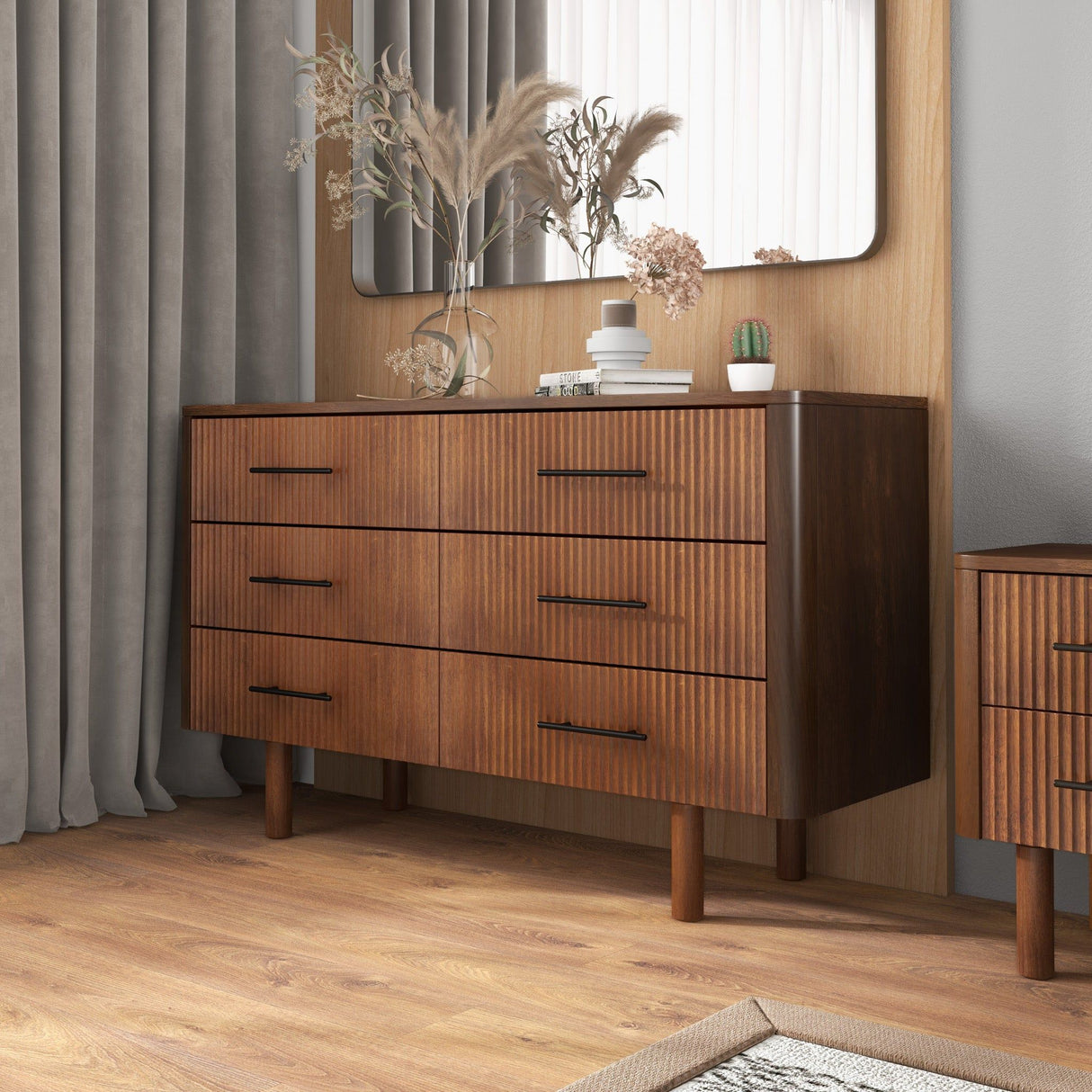 Logan - Mid-Century Modern Dresser With 6 Drawers - Brown by Ashcroft Furniture | Bel Furniture