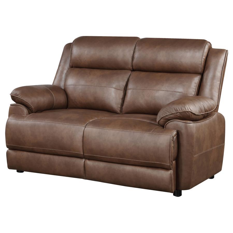 Ellington - Upholstered Padded Arm Loveseat - Dark Brown by Coaster Fine Furniture | Bel Furniture