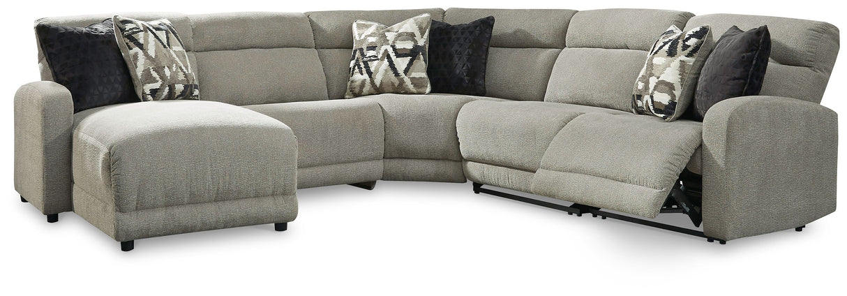 Colleyville - Power Reclining Sectional Beige 5 Pc. Power Reclining Sectional With LAF Press Back Power Chaise by Signature Design by Ashley® | Bel Furniture