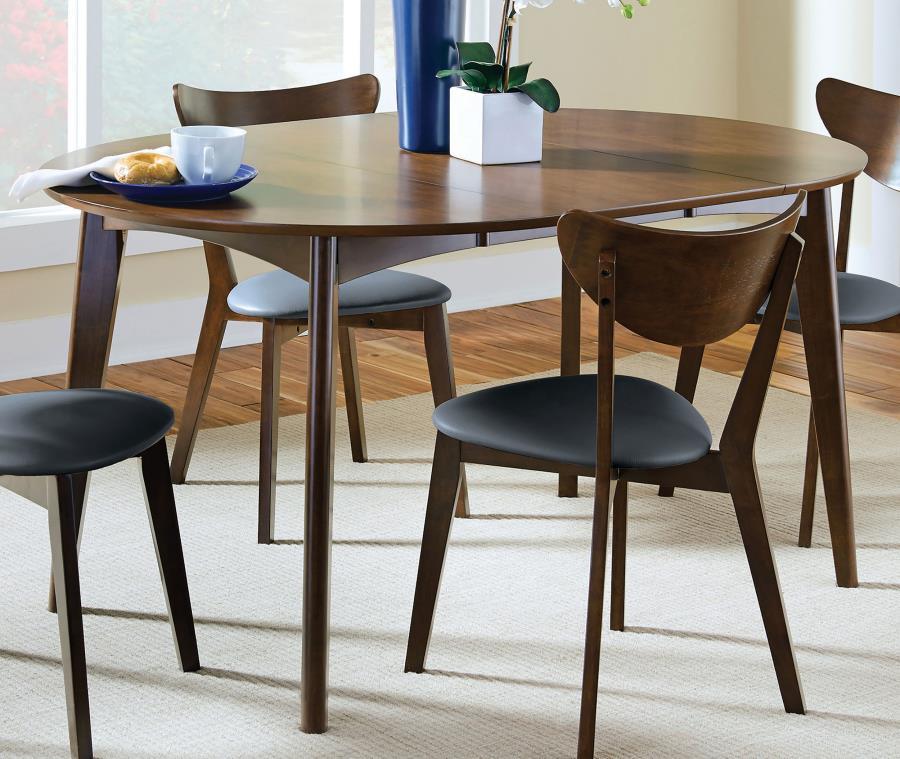 Jedda - Oval Extension Leaf Dining Table - Dark Walnut by CoasterEveryday | Bel Furniture