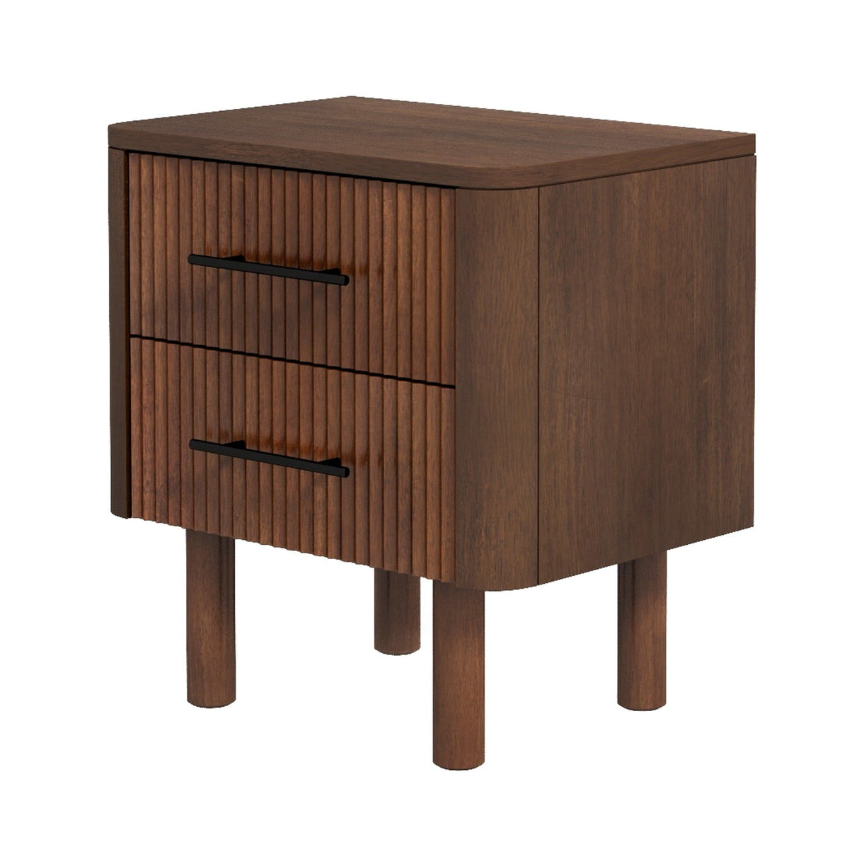 Logan - Mid-Century Modern Nightsd Bed Side Tables With 2 Drawers - Brown by Ashcroft Furniture | Bel Furniture