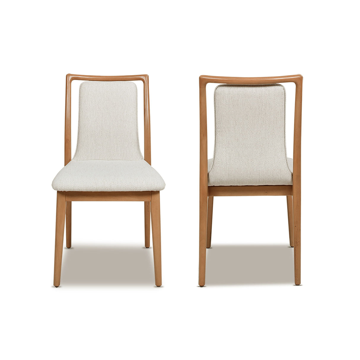 Scandi - Upholstered Dining Chair, Stain Resistant High (Set of 2) - Natural Light Brown / White Pepper by Jennifer Taylor Home | Bel Furniture