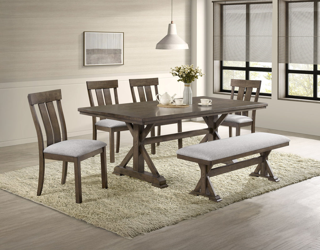 Lloyd - Dining Room Set Dark Brown 6 Pc. Table, 4 Chairs, Bench by Crown Mark | Bel Furniture
