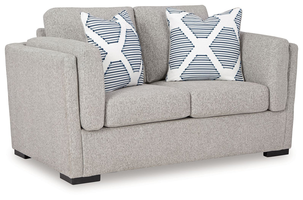 Evansley - Loveseat Gray by Benchcraft® | Bel Furniture
