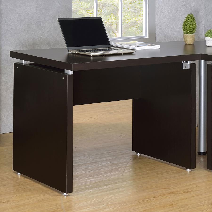 Skylar - Engineered Wood Writing Desk - Cappuccino by CoasterEveryday | Bel Furniture