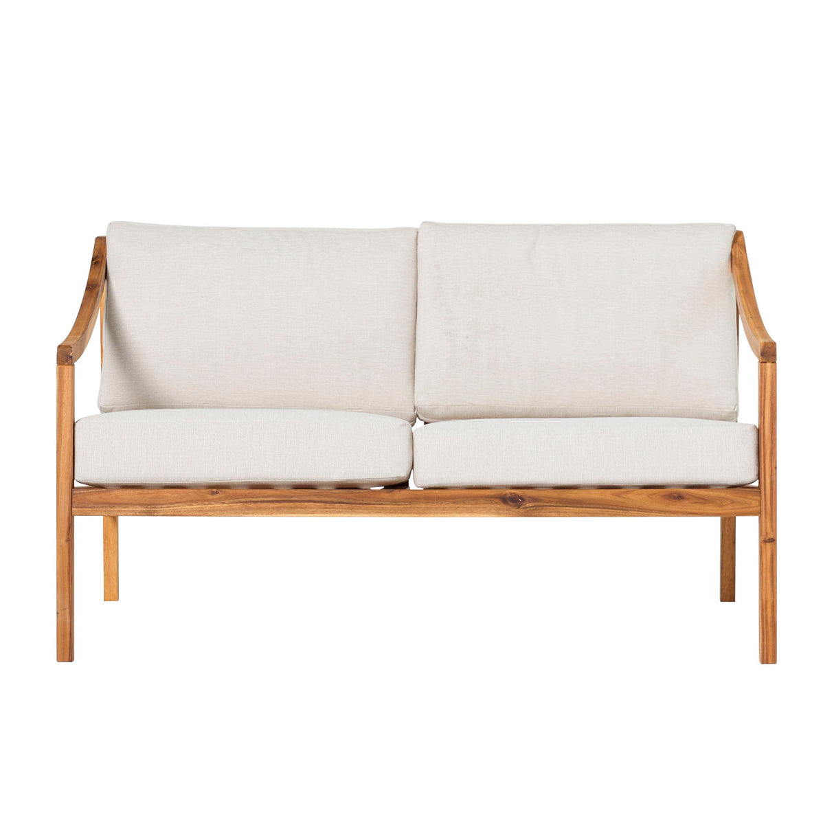 Modern Curved Arm Upholstered Outdoor Loveseat by Walker Edison | Bel Furniture
