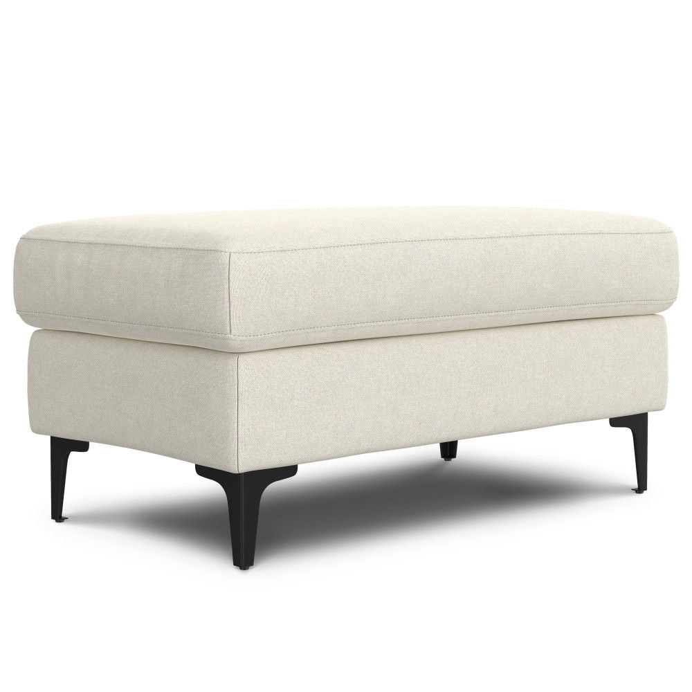 Ava - Versatile Mid Century Ottoman Beige 20"W x 36"D x 18"H by Simpli-Home | Bel Furniture