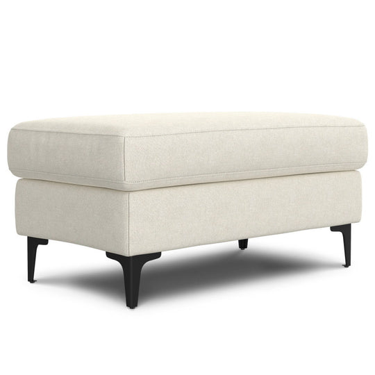 Ava - Versatile Mid Century Ottoman Beige 20"W x 36"D x 18"H by Simpli-Home | Bel Furniture