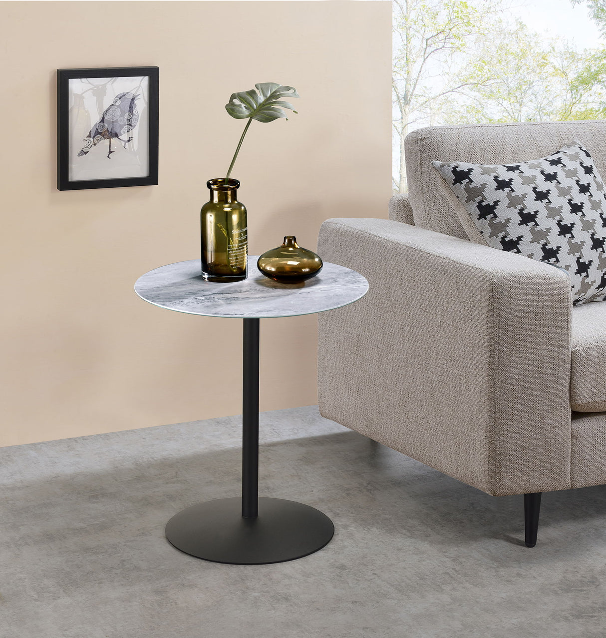 Circa - 17.5" End Table With Marble Textured Top by Lilola Home | Bel Furniture
