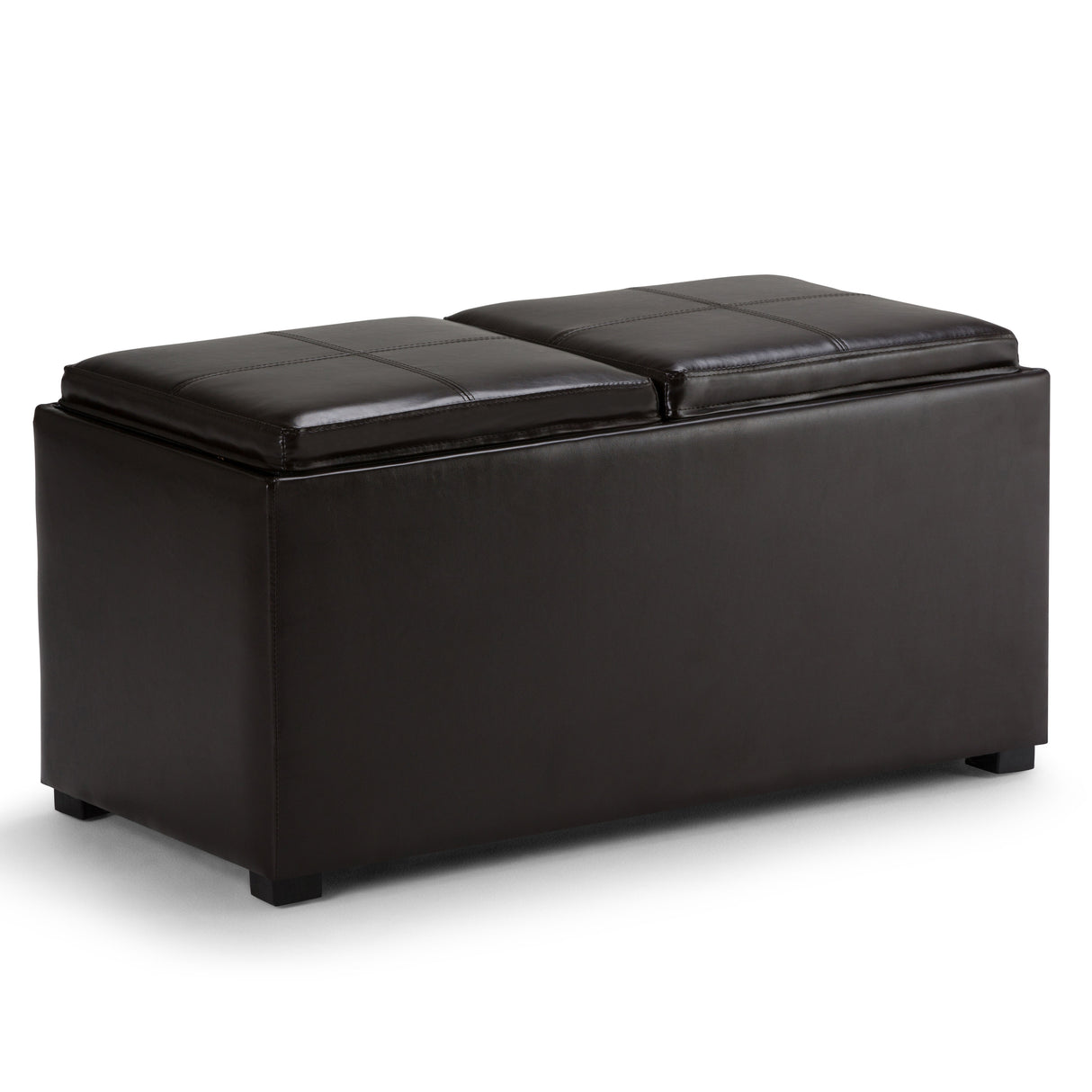 Avalon - 5 Piece Storage Ottoman, Contemporary Dark Brown by Simpli-Home | Bel Furniture