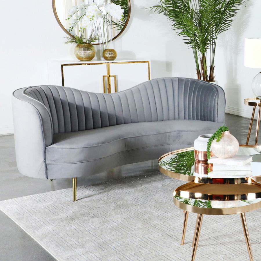 Sophia - Upholstered Channel Tufted Loveseat by CoasterEssence | Bel Furniture