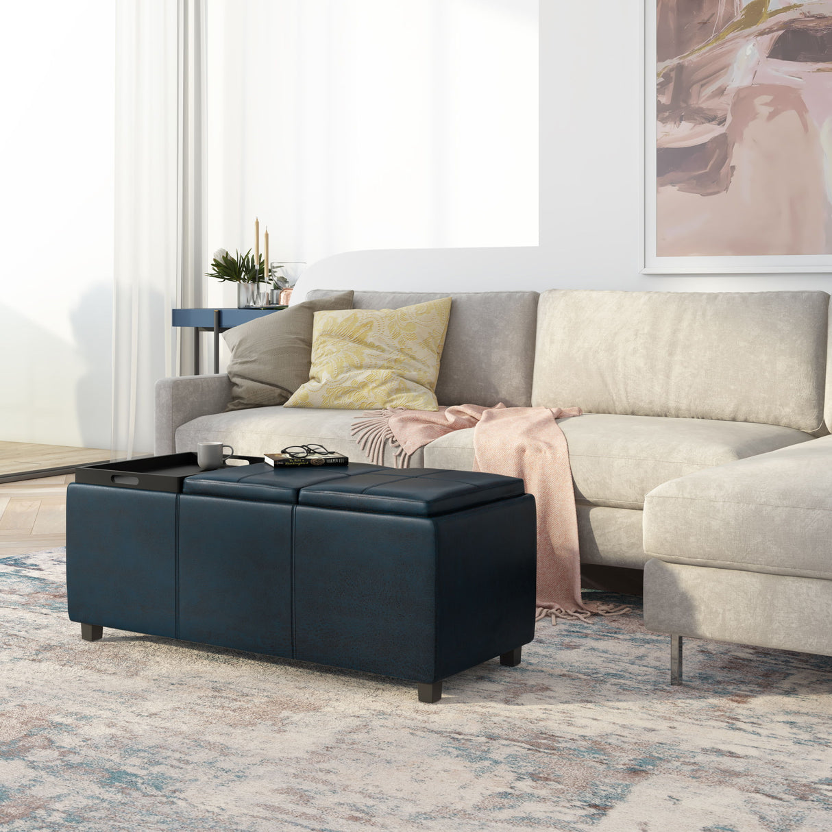 Avalon - Multi Functional Storage Ottoman by Simpli-Home | Bel Furniture