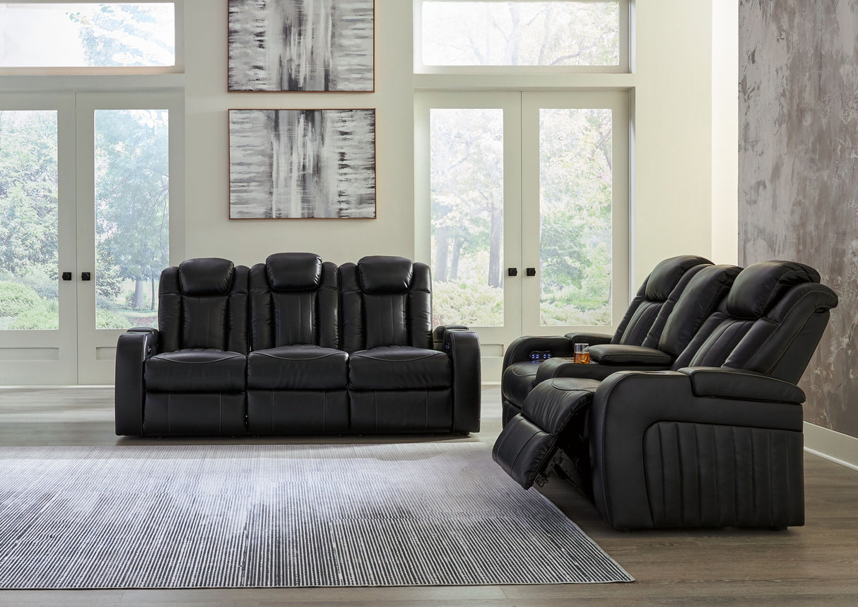 Caveman Den - Power Reclining Living Room Set Black 2 Pc. Sofa, Loveseat by Signature Design by Ashley® | Bel Furniture