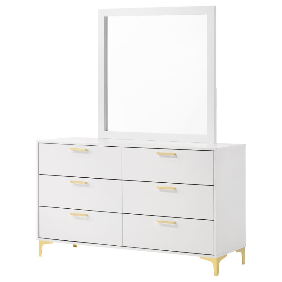 Kendall - 6-Drawer Dresser With Mirror by CoasterEveryday | Bel Furniture