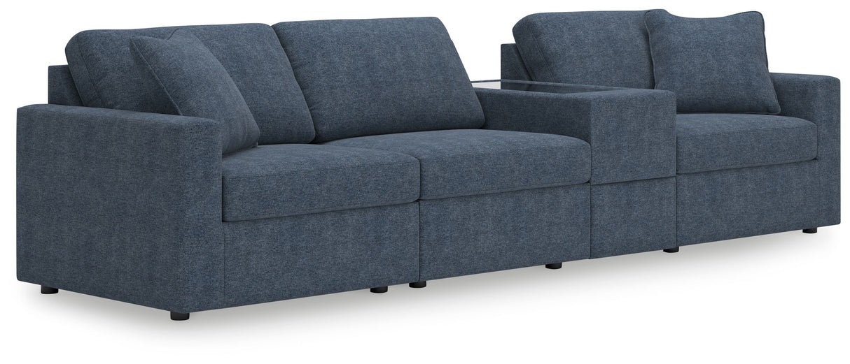 Modmax - Ink - Sectional Blue 4 Pc. Sectional With Storage Console by Signature Design by Ashley® | Bel Furniture
