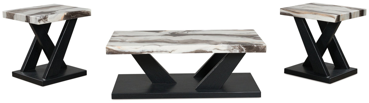 Cendill - Dark Brown / White / Black - Occasional Table Set (Set of 3) by Signature Design by Ashley® | Bel Furniture