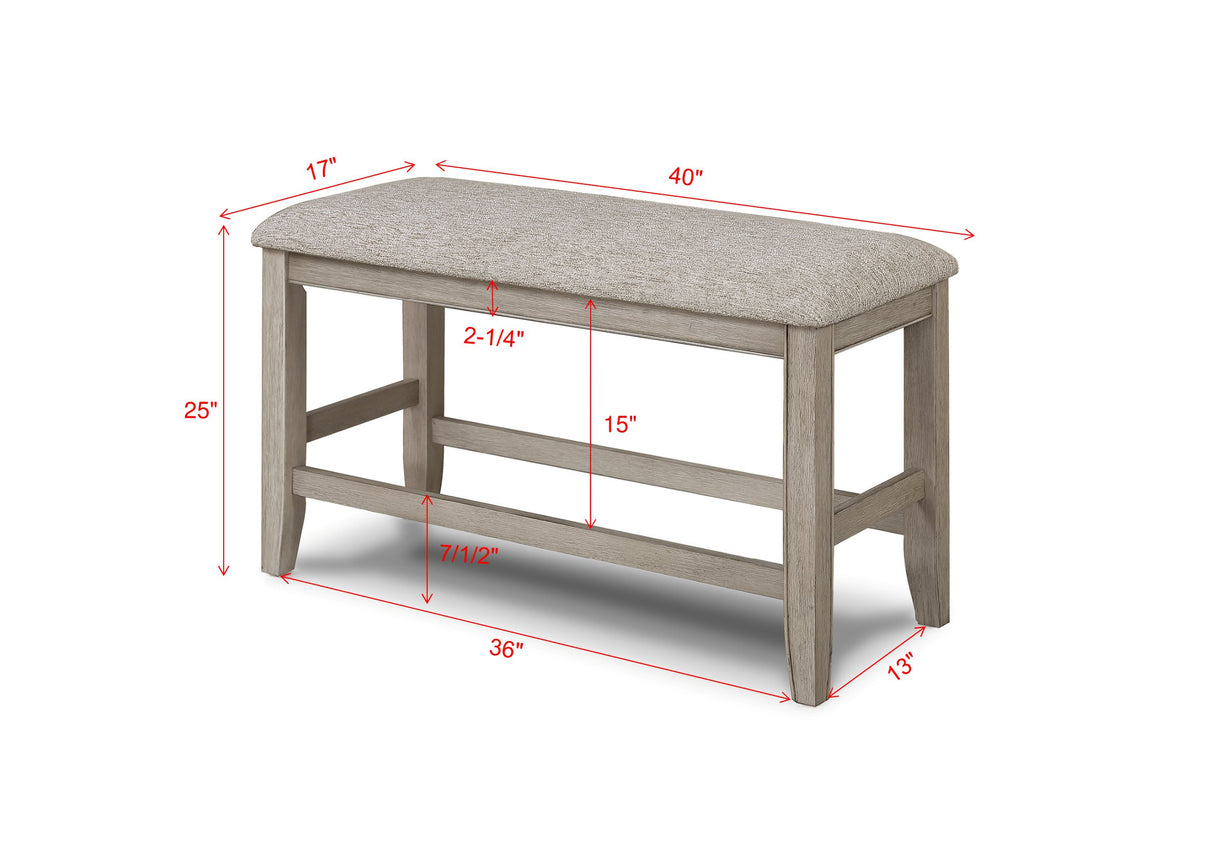 Fulton - Counter Height Bench - White Oak