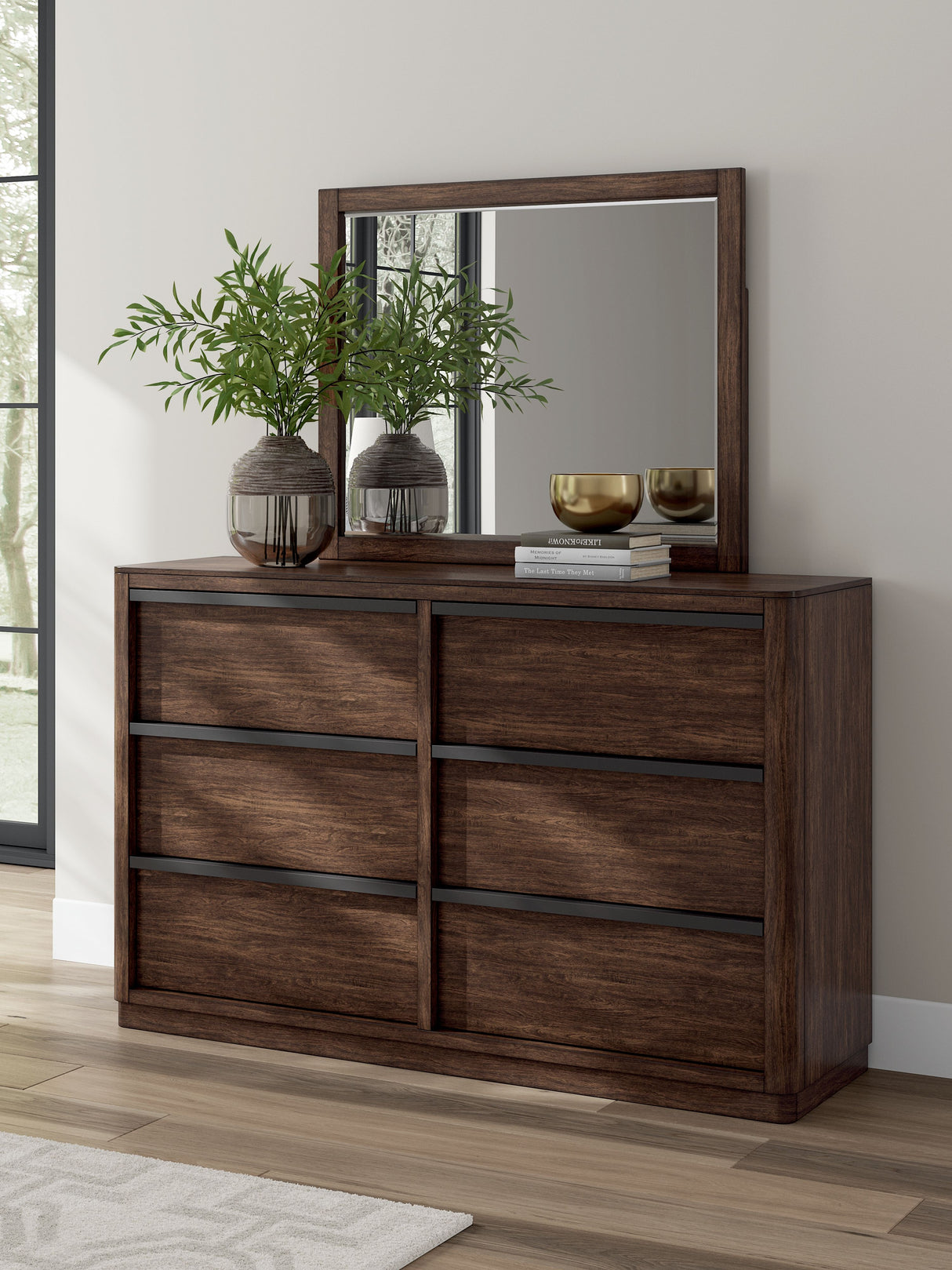 Dilenno - Dark Brown - Dresser And Mirror by Signature Design by Ashley® | Bel Furniture