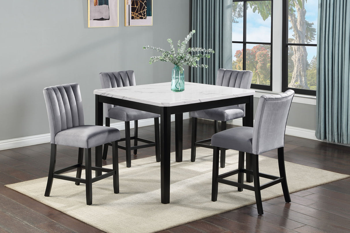 Pascal - Counter Dining Room Set Gray 5 Pc. Table, 4 Chairs by Crown Mark | Bel Furniture