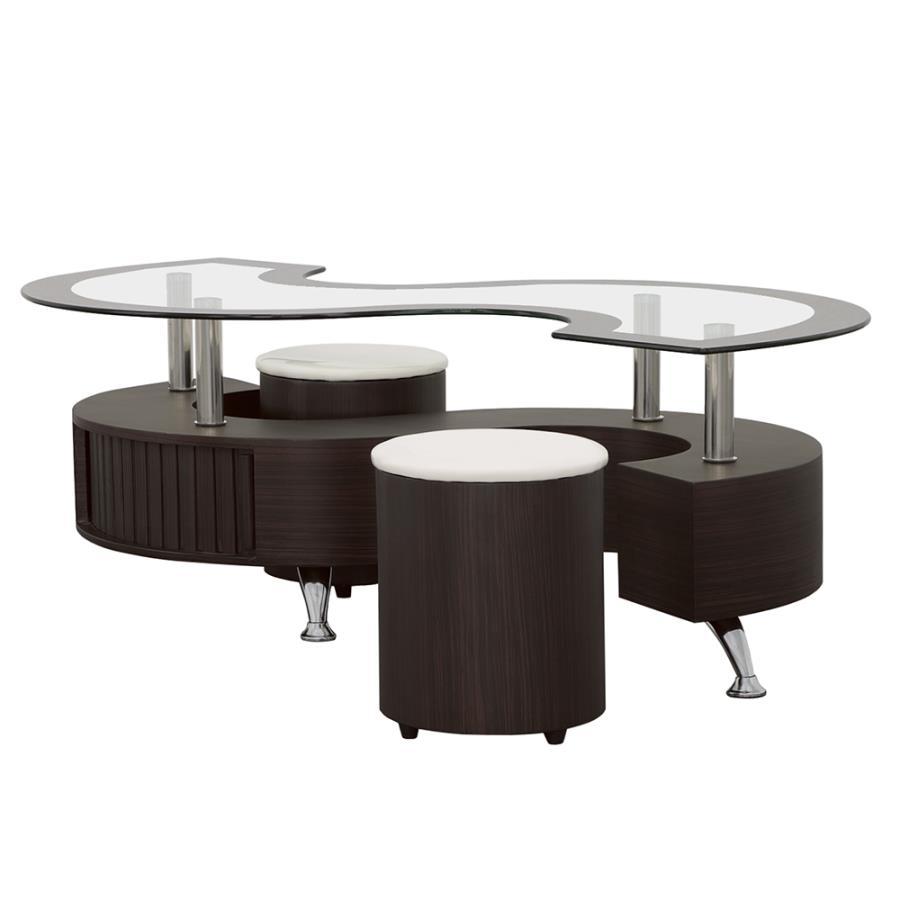 Buckley - 3 Piece Coffee Table And Stools Set by Coaster Fine Furniture | Bel Furniture