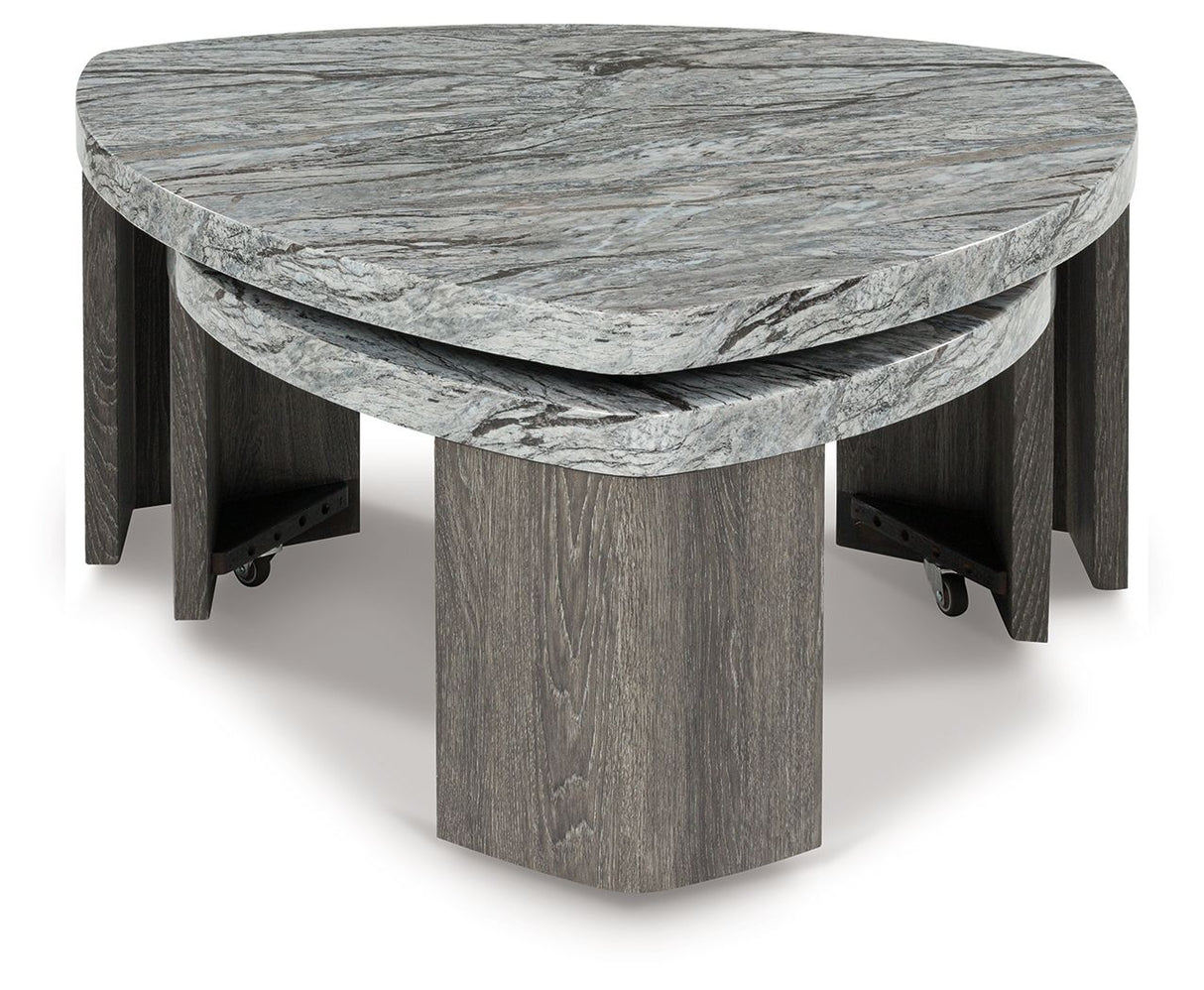 Surmour - Gray / Brown - Stacked Cocktail Table by Signature Design by Ashley® | Bel Furniture