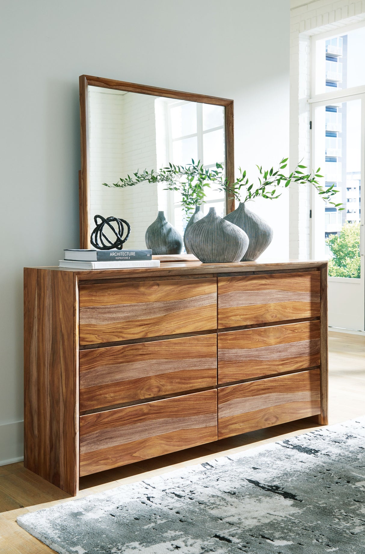 Dressonni - Brown - Dresser And Mirror by Signature Design by Ashley® | Bel Furniture