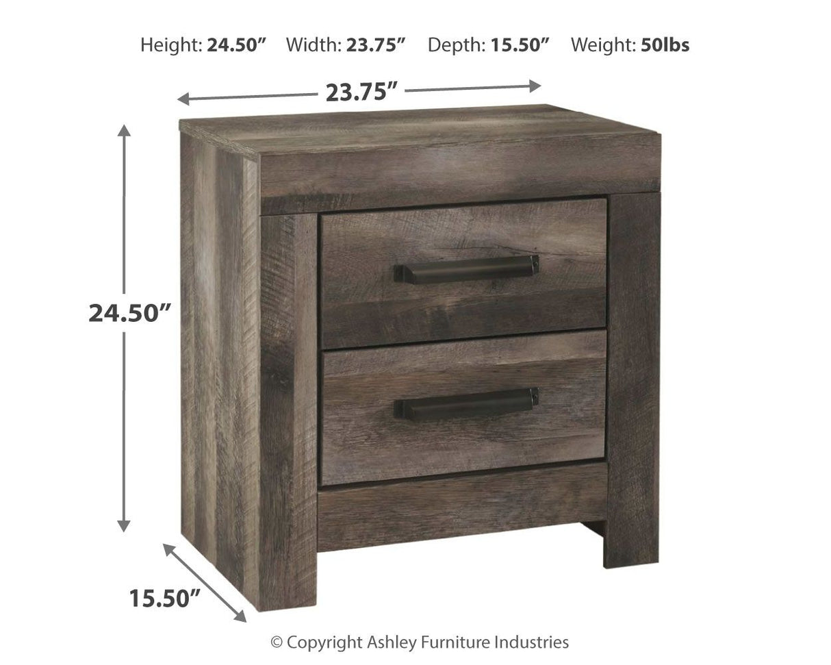 Wynnlow - Gray - Two Drawer Night Stand by Signature Design by Ashley® | Bel Furniture