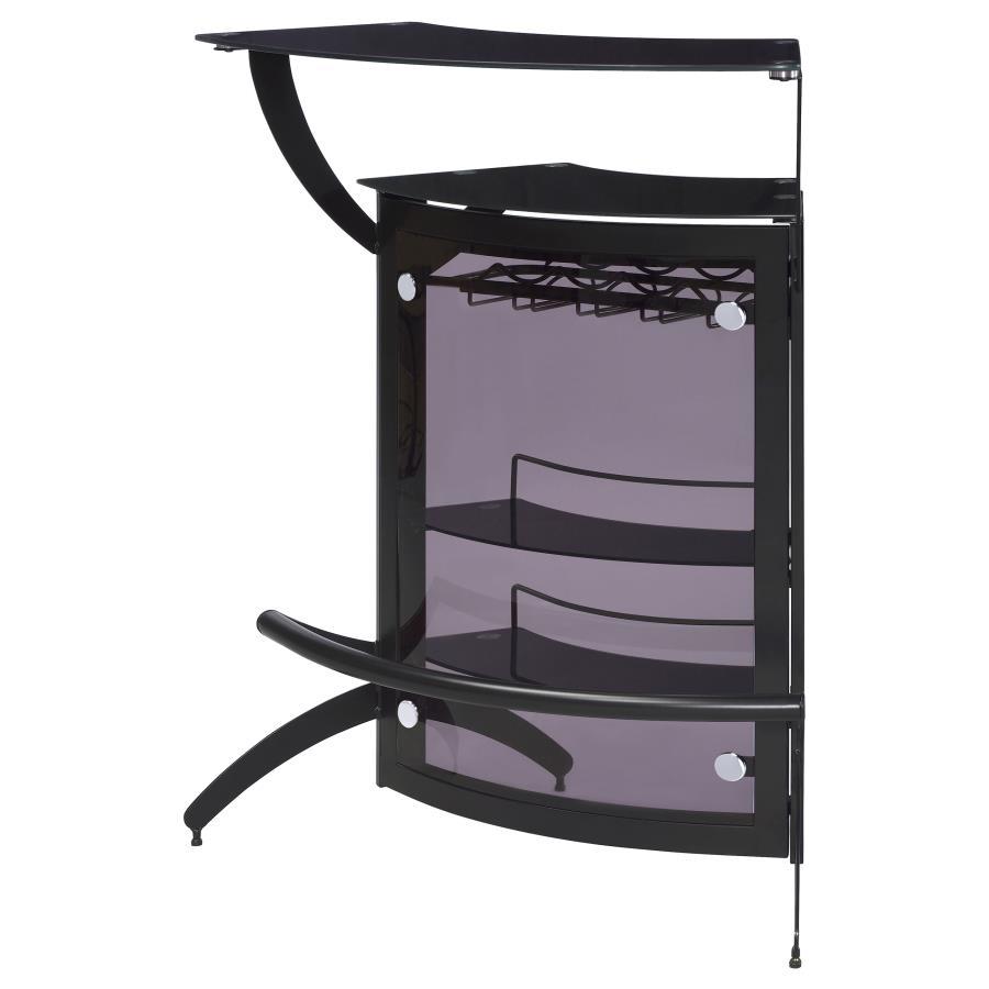 Dallas - 2-Shelf Curved Freestanding Home Bar Cabinet by CoasterEssence | Bel Furniture