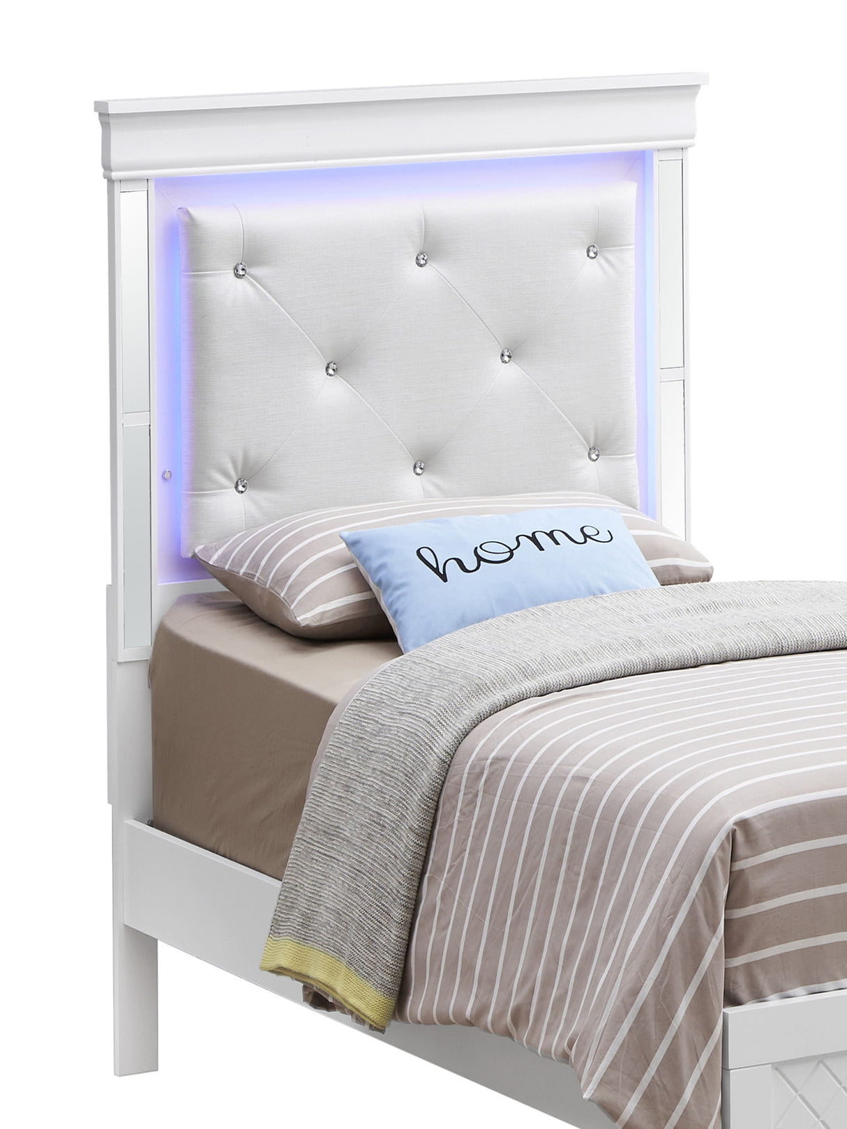 Bed With LED Light Accents Headboard - view 11