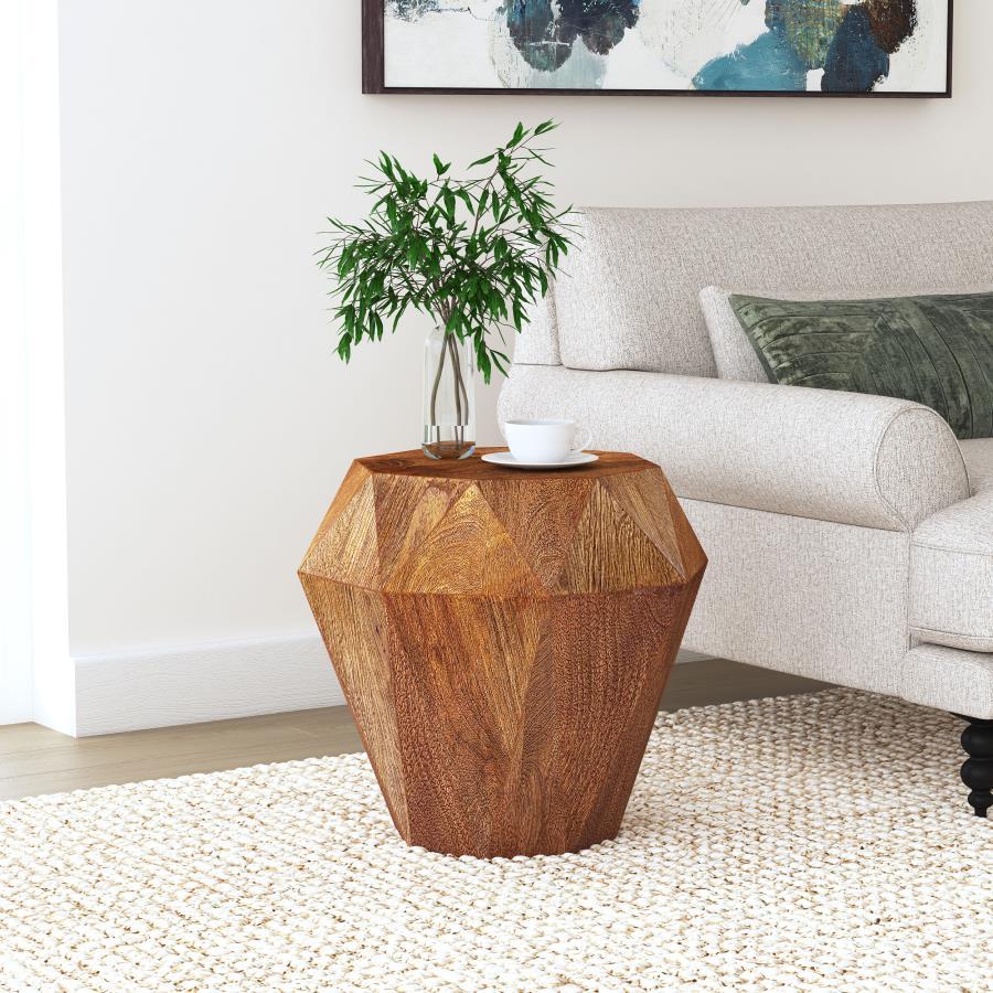 Jacinto - Octagonal Solid Mango Wood Side Table by Coaster Fine Furniture | Bel Furniture