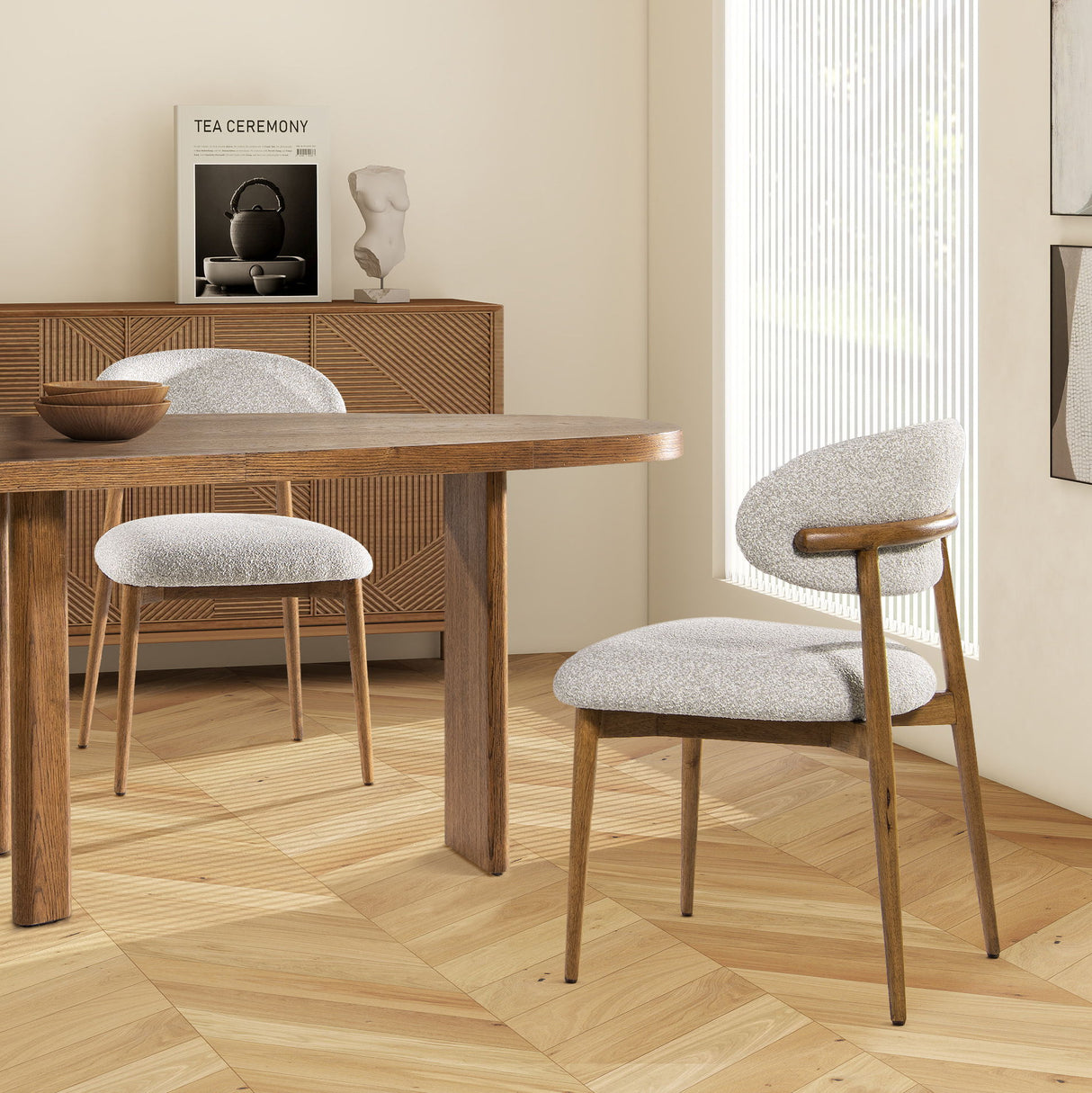 Locke - Modern Upholstered Dining Chair With Frame - Salt / Pepper by Jennifer Taylor Home | Bel Furniture