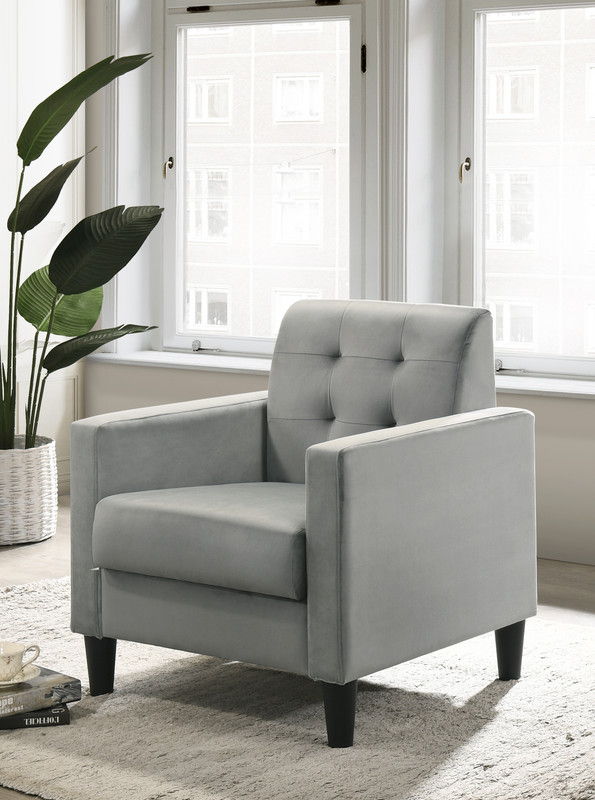 Hale - Velvet Accent Armchair With Tufting by Lilola Home | Bel Furniture
