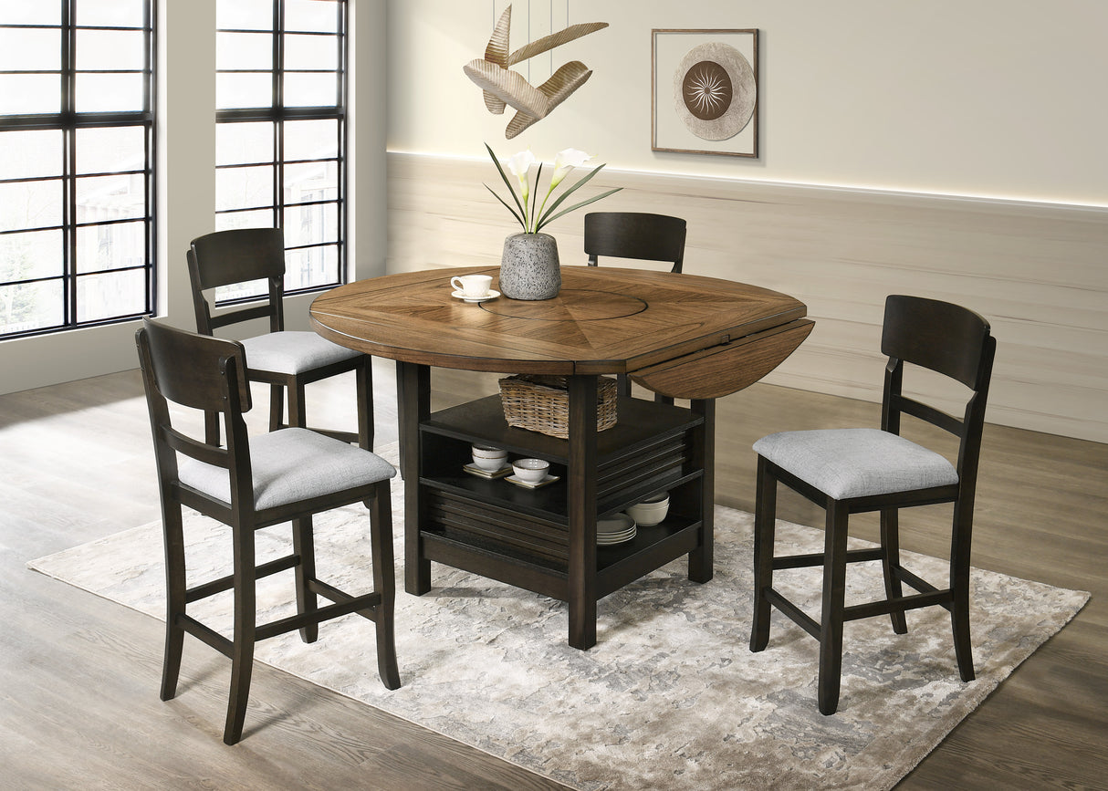 Oakly - Counter Height Chair (Set of 2) - Pearl Silver / Charcoal