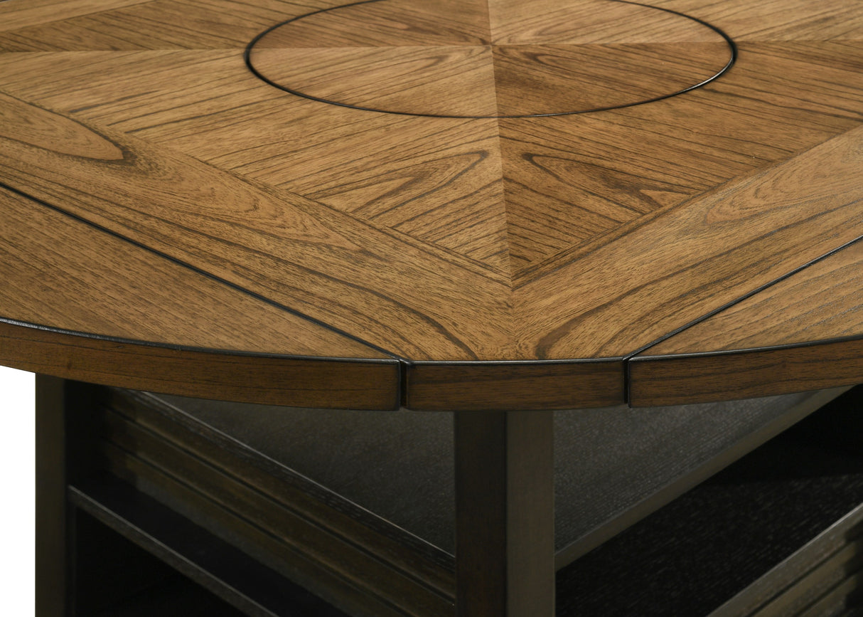 Oakly - Counter Height Table - Charcoal / Light Brown