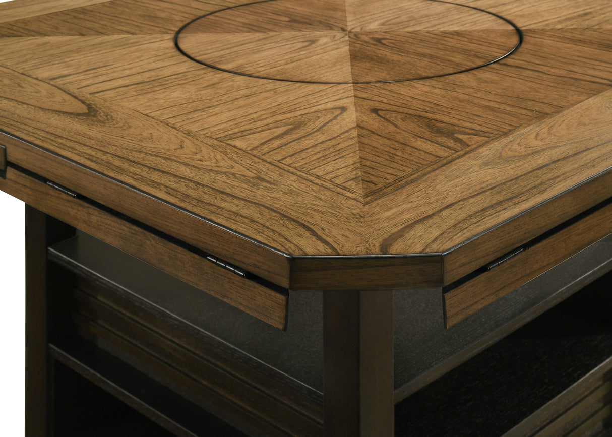 Oakly - Counter Height Table - Charcoal / Light Brown