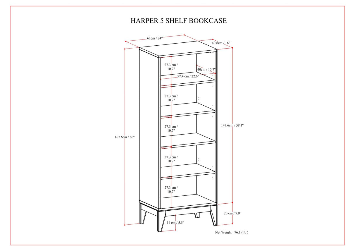 Harper - Handcrafted Bookcase With Storage