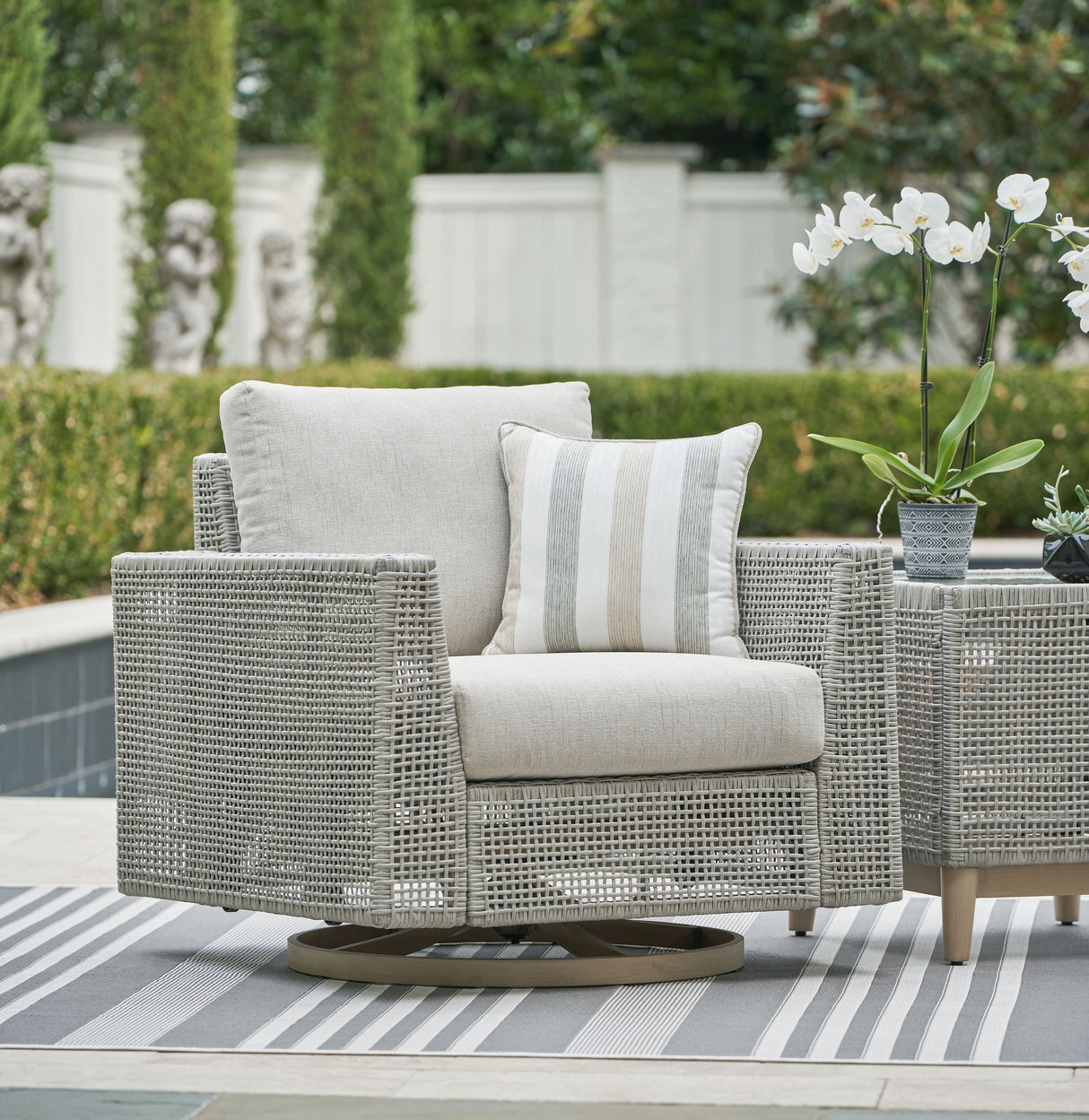 Seton Creek - Gray - Swivel Lounge With Cushion by Signature Design by Ashley® | Bel Furniture