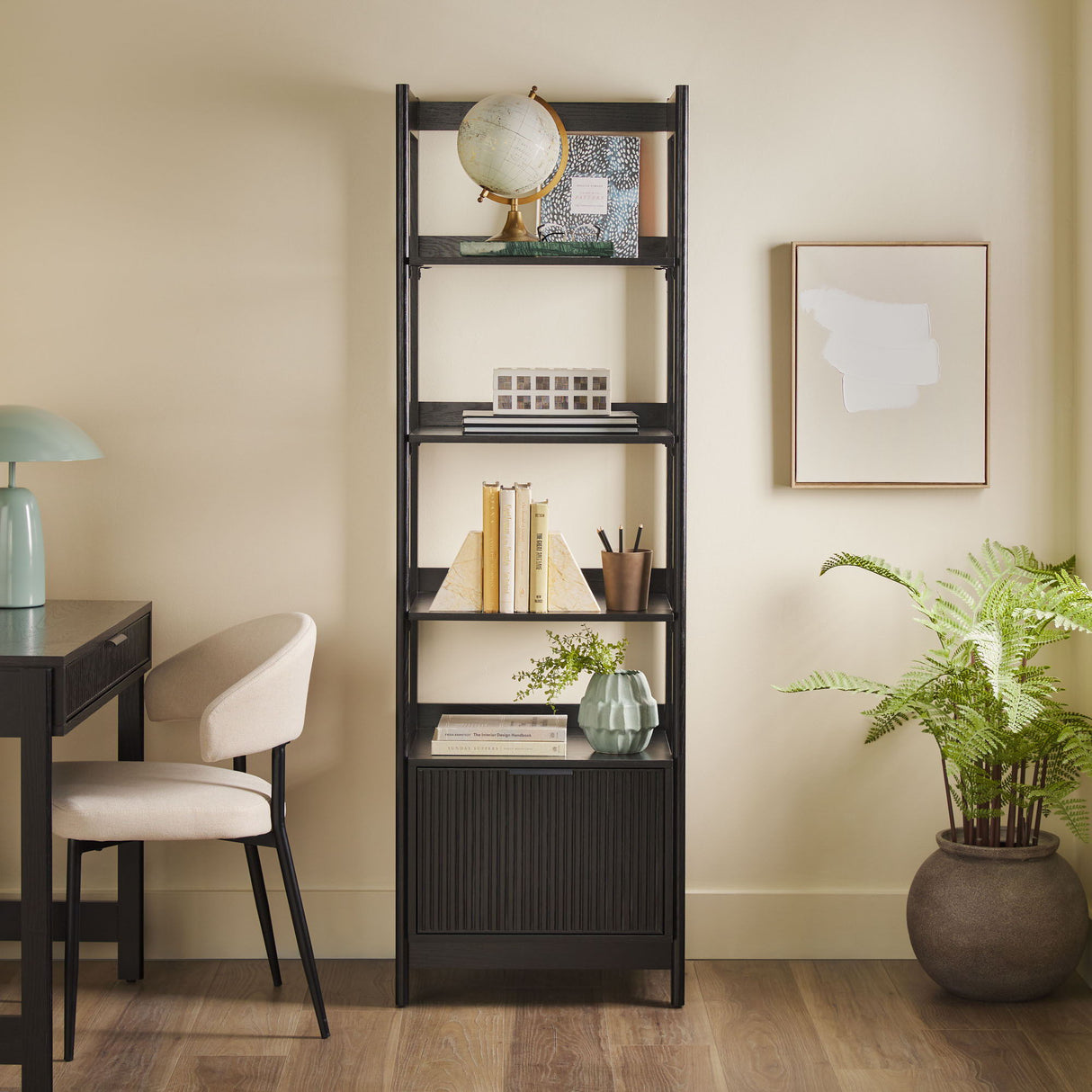 Transitional Narrow Bookshelf With Drawer On Bottom by Walker Edison | Bel Furniture