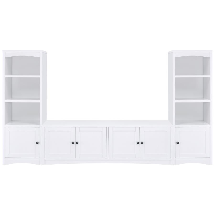 Laughlin - 3 Shelf Engineered Wood Media Tower by CoasterEveryday | Bel Furniture