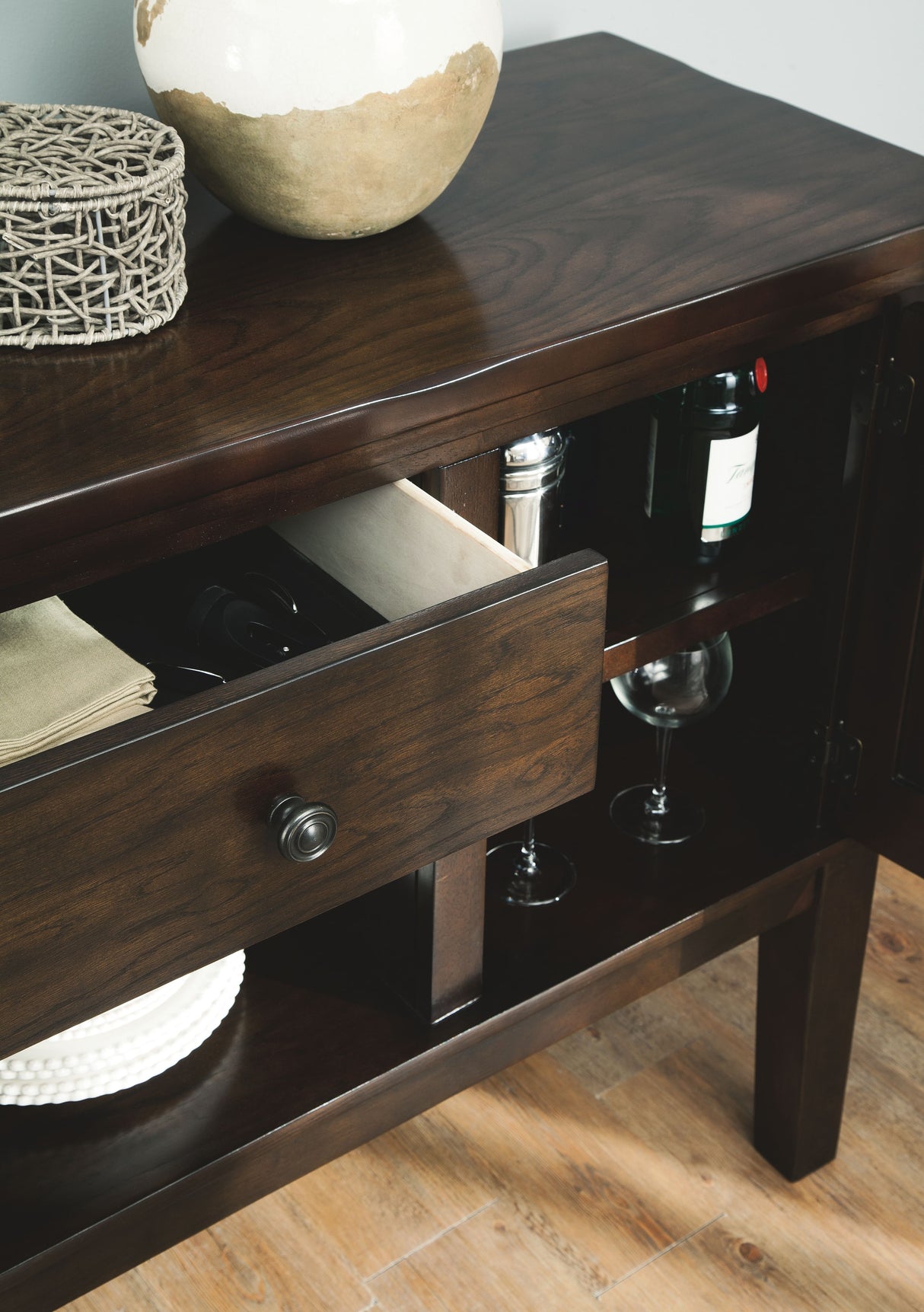 Haddigan - Dark Brown - Dining Room Server by Signature Design by Ashley® | Bel Furniture