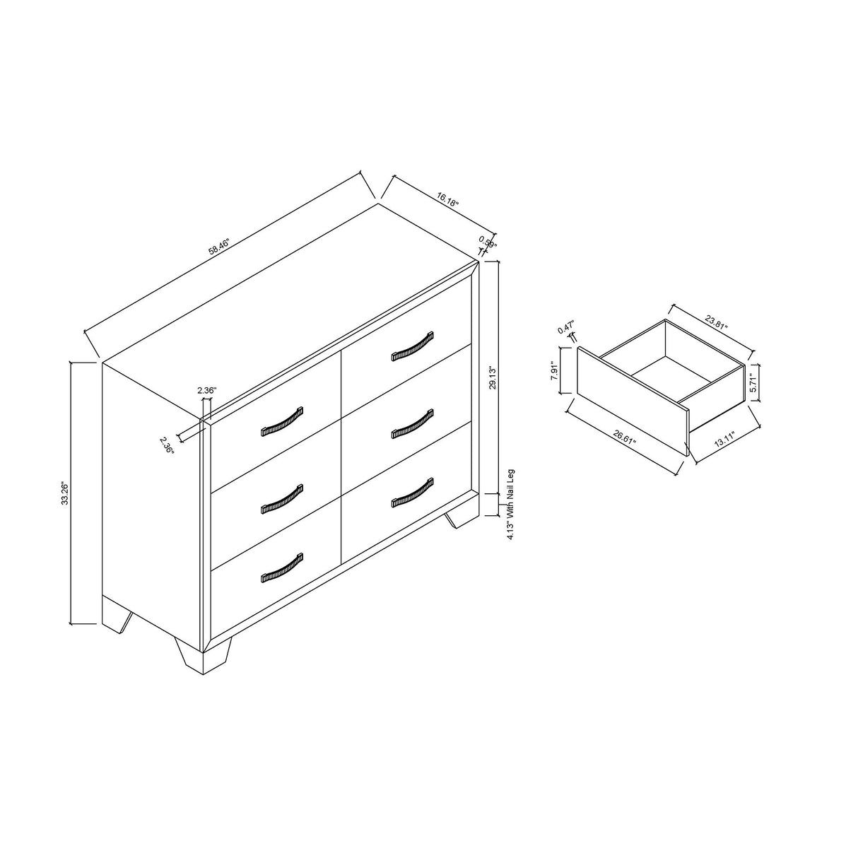 Carlos - 5 Pieces Queen Bedroom Set - Black