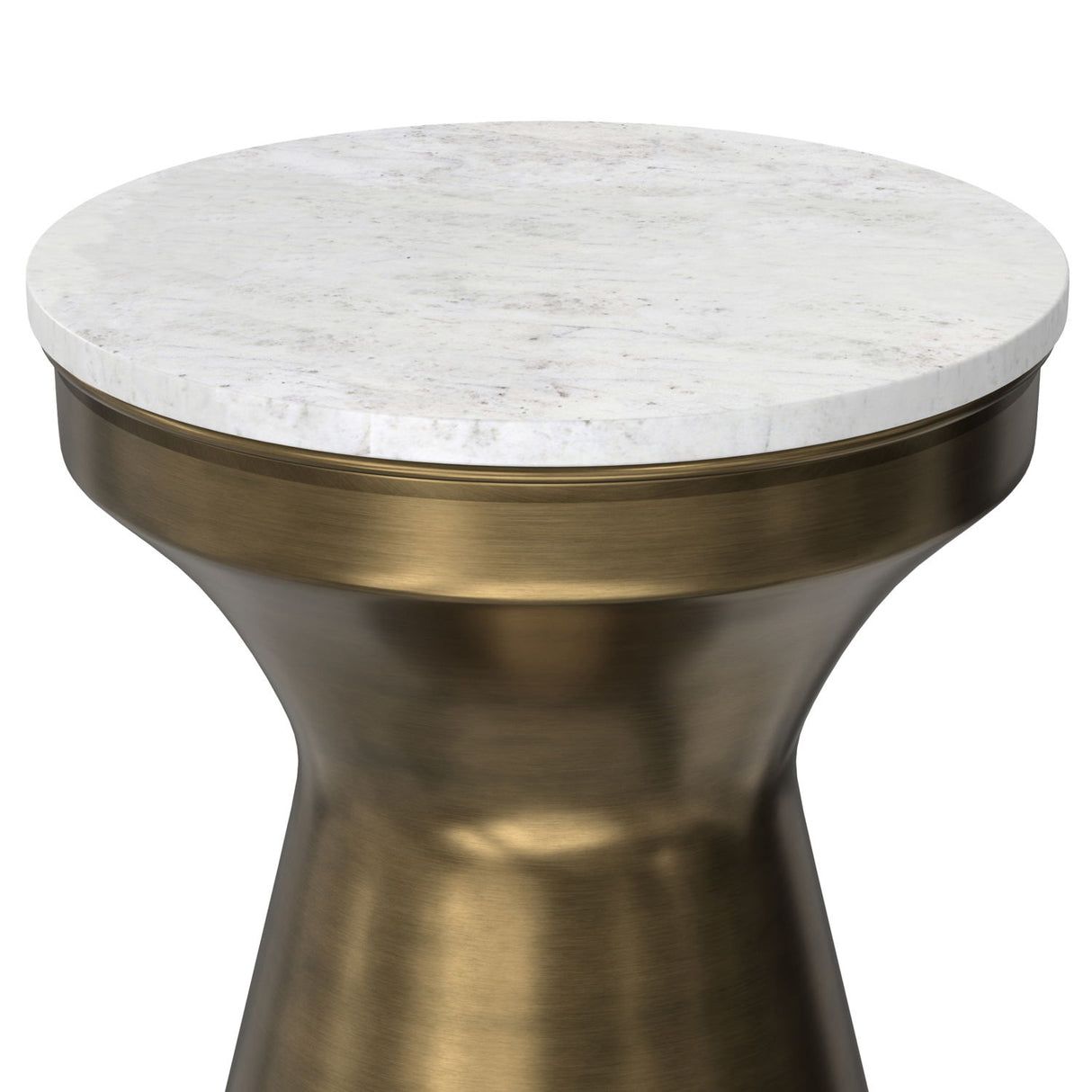 Raquel - Side Table - Antique Brass / White by Simpli-Home | Bel Furniture