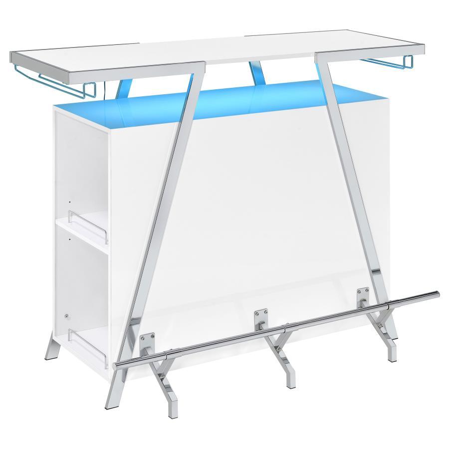 Araceli - Freestanding LED Home Bar Cabinet - White High Gloss by Coaster Fine Furniture | Bel Furniture
