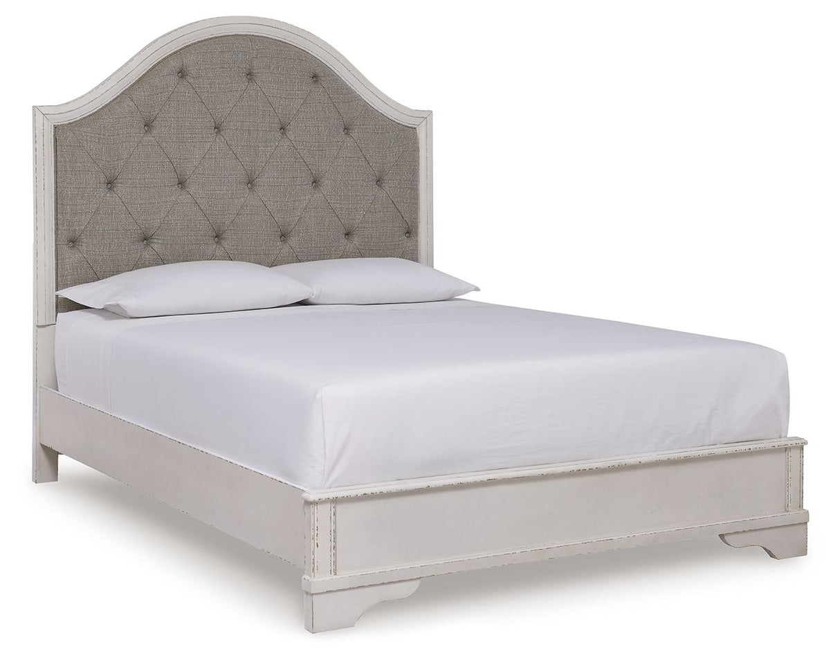Blendon Queen Upholstered Panel Bed Rustic Brown
