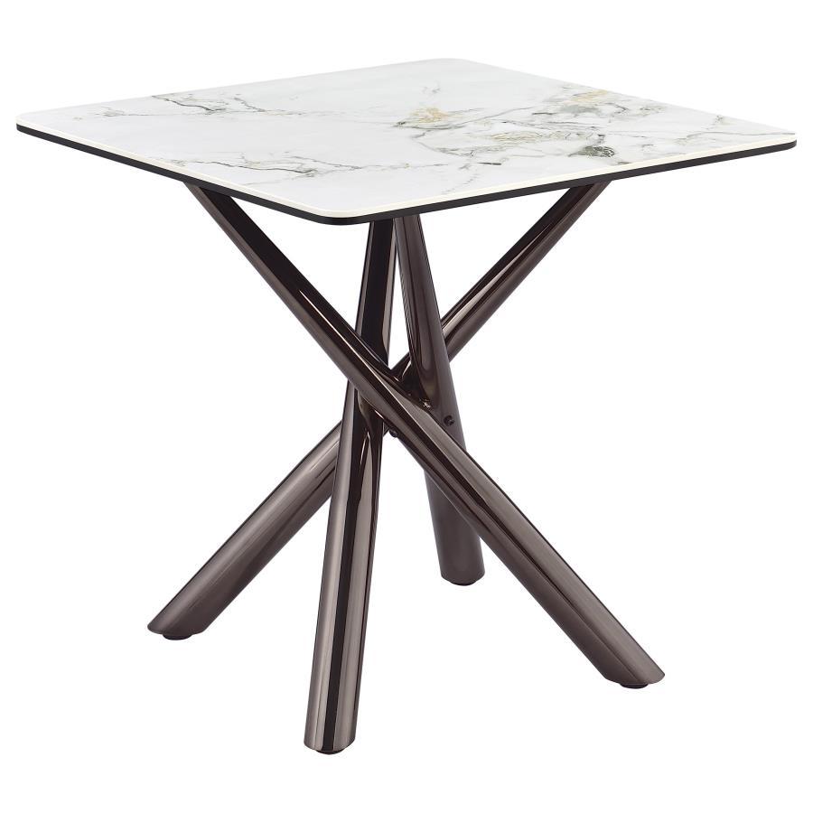 Carvell - Square Sintered Stone Table White End Tables by Coaster Fine Furniture | Bel Furniture