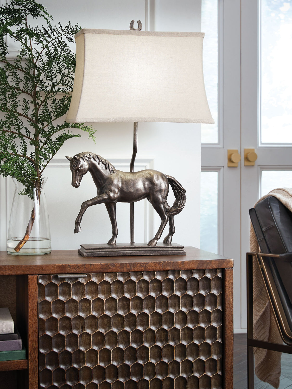 Sandorman - Bronze Finish - Poly Table Lamp by Signature Design by Ashley® | Bel Furniture