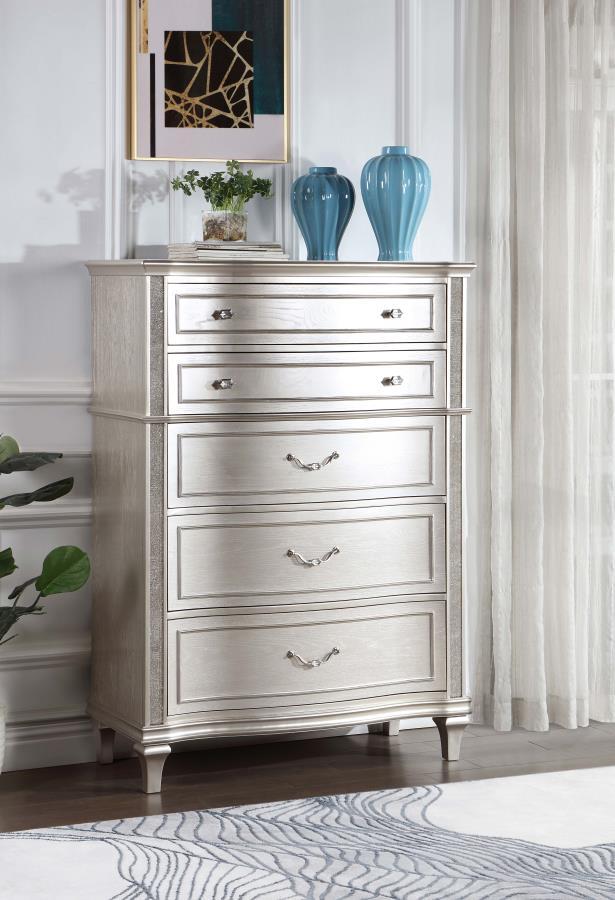 Evangeline - 6-Drawer Bedroom Chest - Silver Oak by CoasterElevations | Bel Furniture