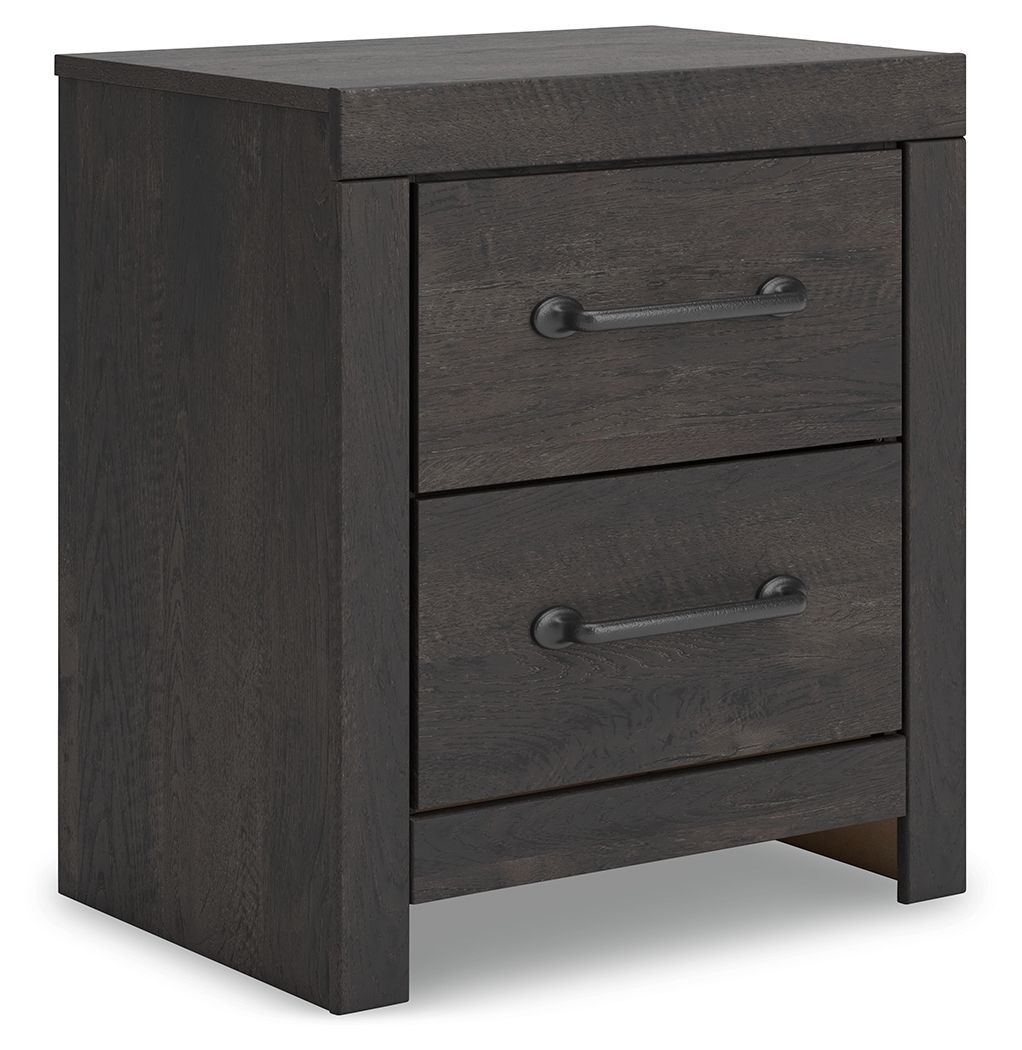 Hollivern - Dark Gray - Two Drawer Night Stand by Signature Design by Ashley® | Bel Furniture